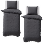 2er-Set Bettwäsche 155x220/80x80 cm, 100% Mikrofaser mit Reissverschluss, hau...