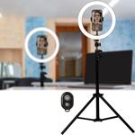 Professionelles LED-Ringlicht, Stativ-Ständer und Smartphone-Halterung, Ferna...