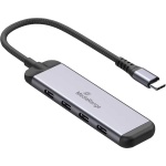 Schneller 4-fach USB-C Hub Aluminium Adapter mit Power Delivery Pass-through ...