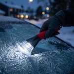 Auto-Eiskratzer mit LED-Licht & ergonomischem Softgriff: Praktischer Scheiben...