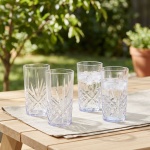 Trinkbecher Set 4 Stück aus Kunststoff, wiederverwendbare Plastikbecher robus...