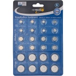 Knopfzellen-Sortiment Alkaline & Lithium 24 Stück, Knopfbatterien Set mit AG1...