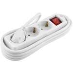 Tischsteckdose 3-fach mit Schalter, Steckdosenleiste weiss, 1,4 m Kabel H05VV...