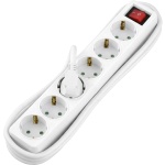 Tischsteckdose 6-fach mit Ein-/Ausschalter: 6 Schuko-Steckdosen, 1,4 m Kabel ...