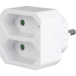 Steckdosenadapter 2-fach Euro: Doppelstecker für zwei flache Eurostecker, 250...