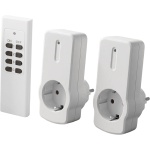 Funksteckdosen-Set 3-teilig mit 2 Funksteckdosen und 4-Kanal-Fernbedienung, 4...
