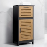Eleganter Badschrank Schwarz & Holz-Optik 83x36.5x30 cm – Moderner Badezimmer...
