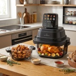 Heissluftfritteuse mit 2 Glasbehältern 1,5 L & 4 L, 1500 W, Luftfritteuse ohn...
