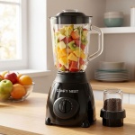 Glas-Standmixer mit Mahlwerk, 800 W, Mixbecher 1,5 L & Mahlbecher 0,4 L, 5 Ge...