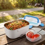 Elektrische Lunchbox 1,5 L mit 2 Fächern & Edelstahleinsatz, 3-in-1 für Steck...