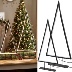 2er-Set moderne LED Deko-Tannenbaum-Leuchten in Schwarz, warmweisses Licht, 1...