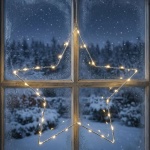 Stimmungsvoller LED Metallstern Ø40 cm mit Saugnapf fürs Fenster, 30 warmweis...