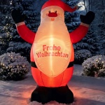 Aufblasbarer Weihnachtsmann mit LED 200 cm, eingebautes Gebläse, Frohe Weihna...