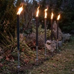 Fackelhalter Edelstahl 5er Set mit Erdspiess, rostfreie Fackelhalterung für G...