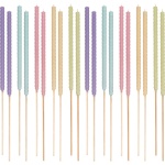 Gartenfackeln Wachs 20er Set bunt, Wachsfackeln 70 cm mit Holzstab und Baumwo...