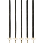 Wachsfackeln XXL 110 cm 5er-Set mit Holzgriff und Tropfschutz, Partyfackeln c...