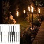 Wachsfackeln XXL 110 cm 20er-Set mit Holzgriff und Tropfschutz, Partyfackeln ...