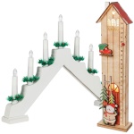 LED Adventskalender Haus & LED-Lichterbogen Set: Elegante Weihnachtsdeko warm...