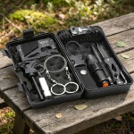 Survival Set in Schutzbox, Outdoor Notfallset mit Taschenlampe, Taschenmesser...