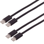 2er-Set USB-C Kabel 1 m schwarz 240W, USB-C auf USB-C Ladekabel mit Nylon Tex...