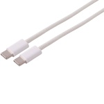 USB-C Kabel 3 m lang 240W, USB-C auf USB-C Ladekabel weiss mit Textilmantel, ...