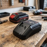 Akku und Ladegerät Set 18V, Starter Kit mit 2,0 Ah Akku und 3 A Schnellladege...
