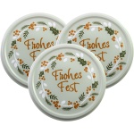 Deckel für Einmachgläser Ø 82 mm mit Weihnachtsmotiv «Frohes Fest», 3er-Pack,...