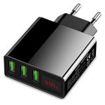 Intelligentes 3-Port USB-A Netzteil, schwarz, schnelles Laden mit LED-Anzeige...