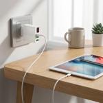 Smartes USB-A Ladegerät 3 Ports mit LED Display in Weiss – Leistungsstark, Ko...