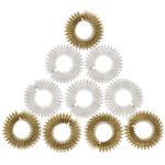 Akupressurringe 10er Set Gold/Silber - Fingermassage für Vitalität, Leistung ...