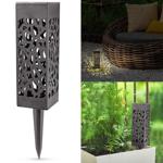 LED Solar Gartenleuchte mit Erdspiess – stilvolle Garten-Laterne mit Solarpan...