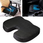 Ergonomisches Sitzkissen Memory-Foam: schwarz, Gel-Einlage, 45x36x7cm - Komfo...