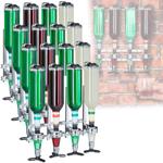 4er Set Getränkespender für 4 Flaschen, Wandmontage – Dosierer mit Finger-Pus...