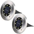 2er Set Solar-LED-Garten-Bodenleuchte: Robuster Edelstahl, IP44-Wetterfest, f...