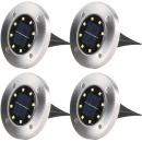 4er Set Solar-LED-Garten-Bodenleuchte: Robuster Edelstahl, IP44-Wetterfest, f...