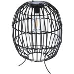 Rustikale Garten-Solarleuchte mit schwarzen Metallstreben – H 35cm Ø 25cm, at...