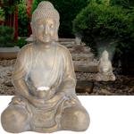 Solarlampe Buddha Gold - Dekofigur für Garten & Balkon - H 44 cm - Nachhaltig...