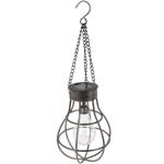 Industrielle Solarlampe aus Metall, Pendelleuchte, Haken: (18,5x18,5x27 cm), ...