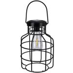 Rustikale Draht Solarlaterne (20x24cm): Schwarze Metall-Laterne mit Griff, at...