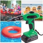 Kabelloser 18V Akku-Handkompressor mit Aufsätzen: Elektrische Luftpumpe, grün...