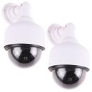 2er-Set Überwachungskamera Attrappe - Rote LED schreckt Diebe ab - Originalge...