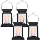 4er-Set Solarlaterne mit Kerzenschein-Effekt - Authentische Gartenleuchte für...