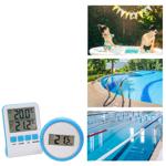 2er-Set Digitales Funk-Poolthermometer mit LCD-Basisstation - Präziser IPX8 S...