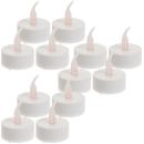 LED-Teelichter 12er-Set - flackernde orange Flamme & 6h Timer-Funktion - sich...