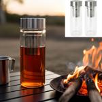 2er-Set Doppelwandige Glas-Trinkflasche mit Siebeinsatz - Hält Getränke länge...