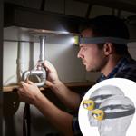 2er-Set Aufladbare LED-Kopflampe (USB): Helle Stirnlampe (grau/gelb) für komf...