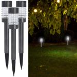 3er-Set LED-Solarleuchten mit Edelstahl - Wegeleuchten für Garten & Camping -...