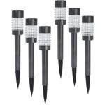 6er-Set LED-Solarleuchten aus Edelstahl - Wegeleuchten für Garten & Camping -...