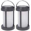 Solar LED-Laterne 2er Set - Campinglampe & Notbeleuchtung mit 3-Stufen Hellig...