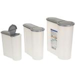 Vorratsdosen-Set (3 Stück) mit Schüttfunktion: 4L, 2.4L, 1.3L, transparent-gr...